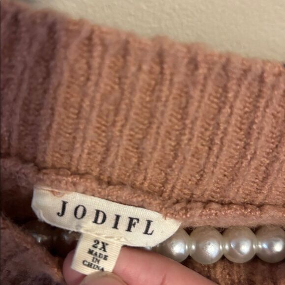 Jodifl Oversized Knit Sweater Brown 2X Plus Size Cozy Pullover - Picture 5 of 6